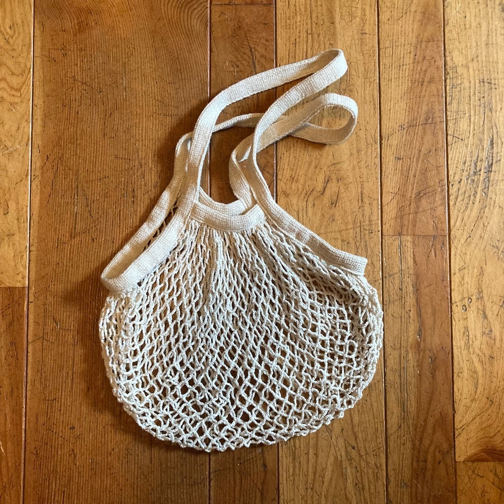 Cute cream cotton mesh bag